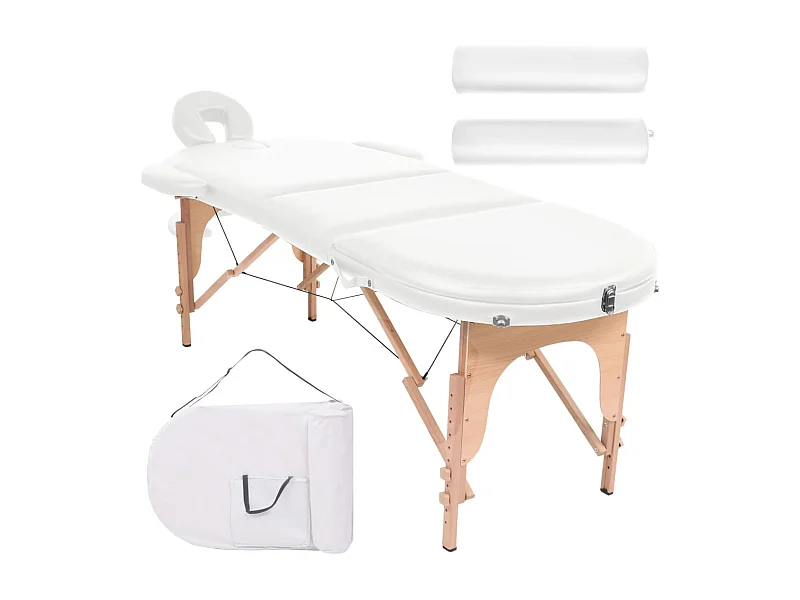 Table de massage pliable blanche 194 x 70 x 65 cm 02_0001840