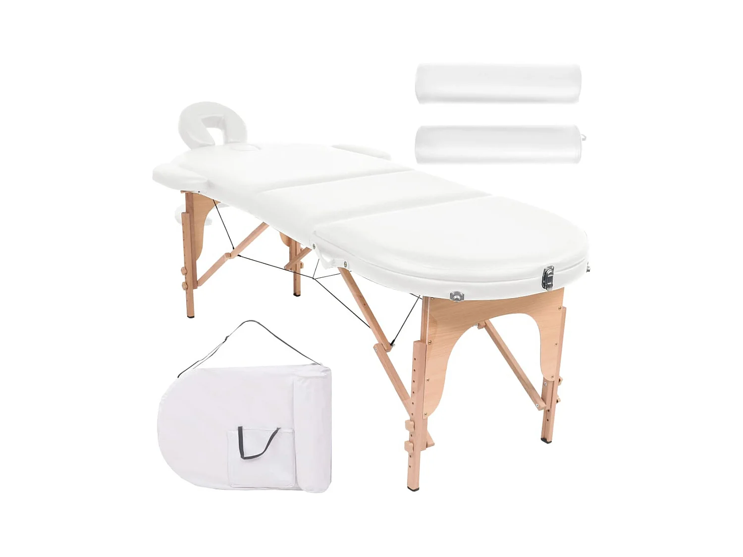 Table de massage pliable blanche 194 x 70 x 65 cm 02_0001840