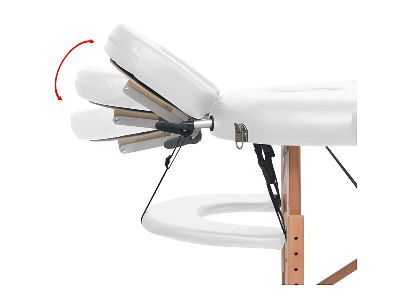 Camilla de masaje plegable de 4 cm de grosor y 2 cojines blancos 02_0001840