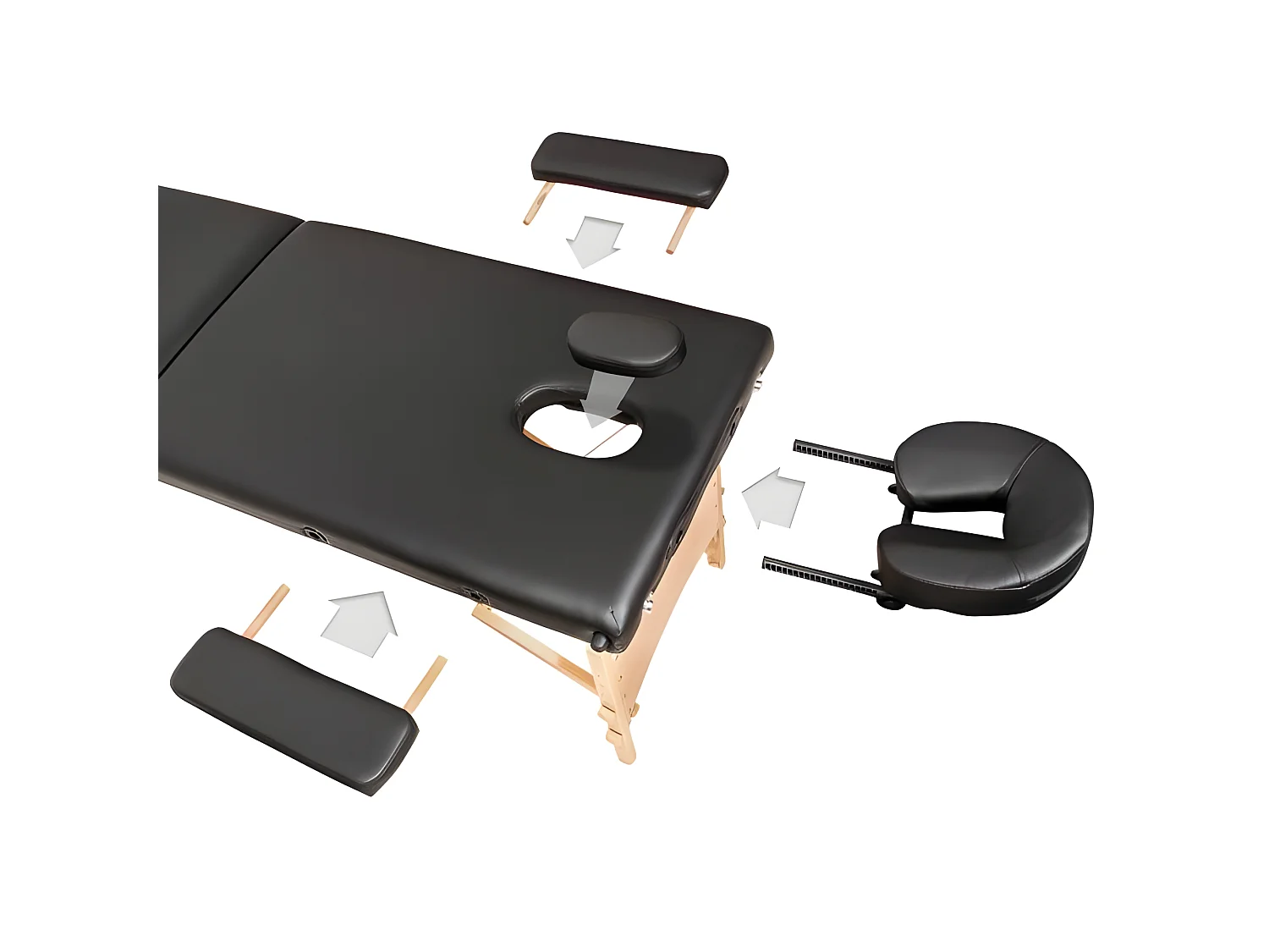 Table de massage noire noire 210 x 95 x 84 cm 08_0000467