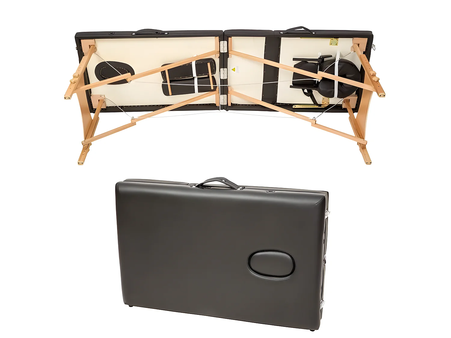 Table de massage noire noire 210 x 95 x 84 cm 08_0000467