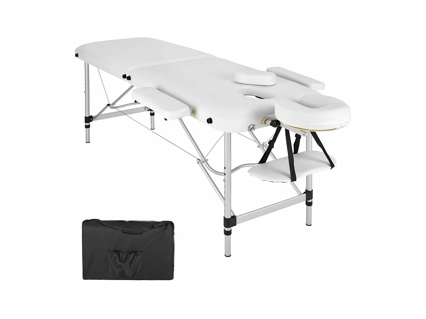 Table de massage Pliante aluminium blanche 210 x 95 x 90 cm 2008134