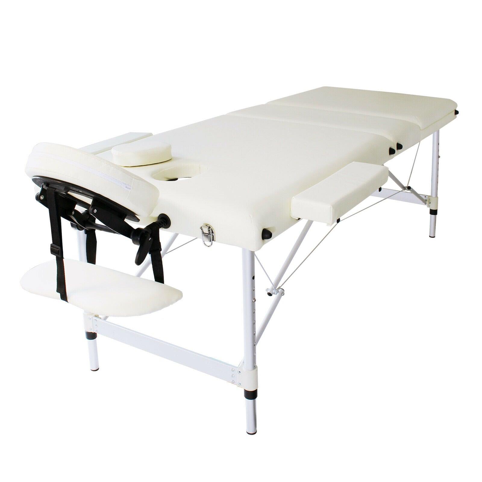 Table De Massage En Aluminium Banc De Massage Pliable Table De Thérapie Blanc 160000342 