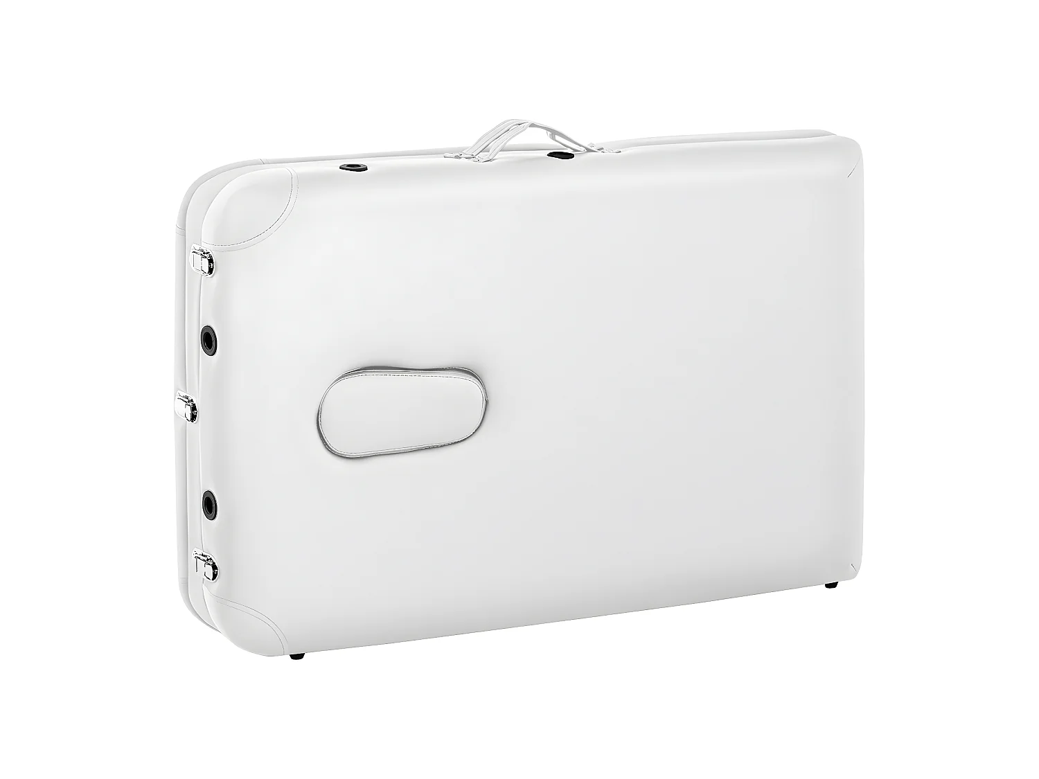 Camilla de masaje con estructura de aluminio y revestimiento de PVC plegable color blanco 14_0003637