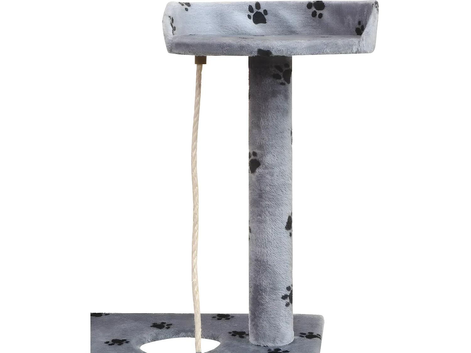 Arbre à chat griffoir grattoir niche jouet animaux peluché et sisal 150 cm empreintes de pattes gris 3702101/2