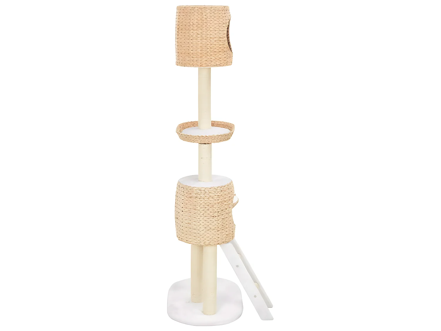 Arbre à chat griffoir grattoir niche jouet animaux peluché en sisal herbiers marins beige3702186