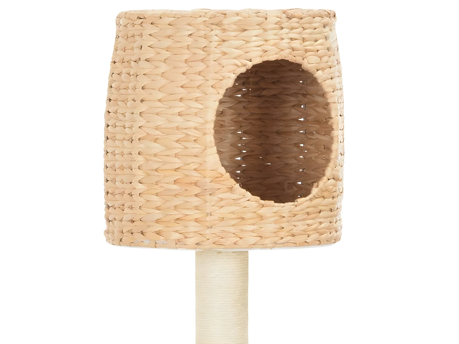 Arbre à chat griffoir grattoir niche jouet animaux peluché en sisal herbiers marins beige3702186