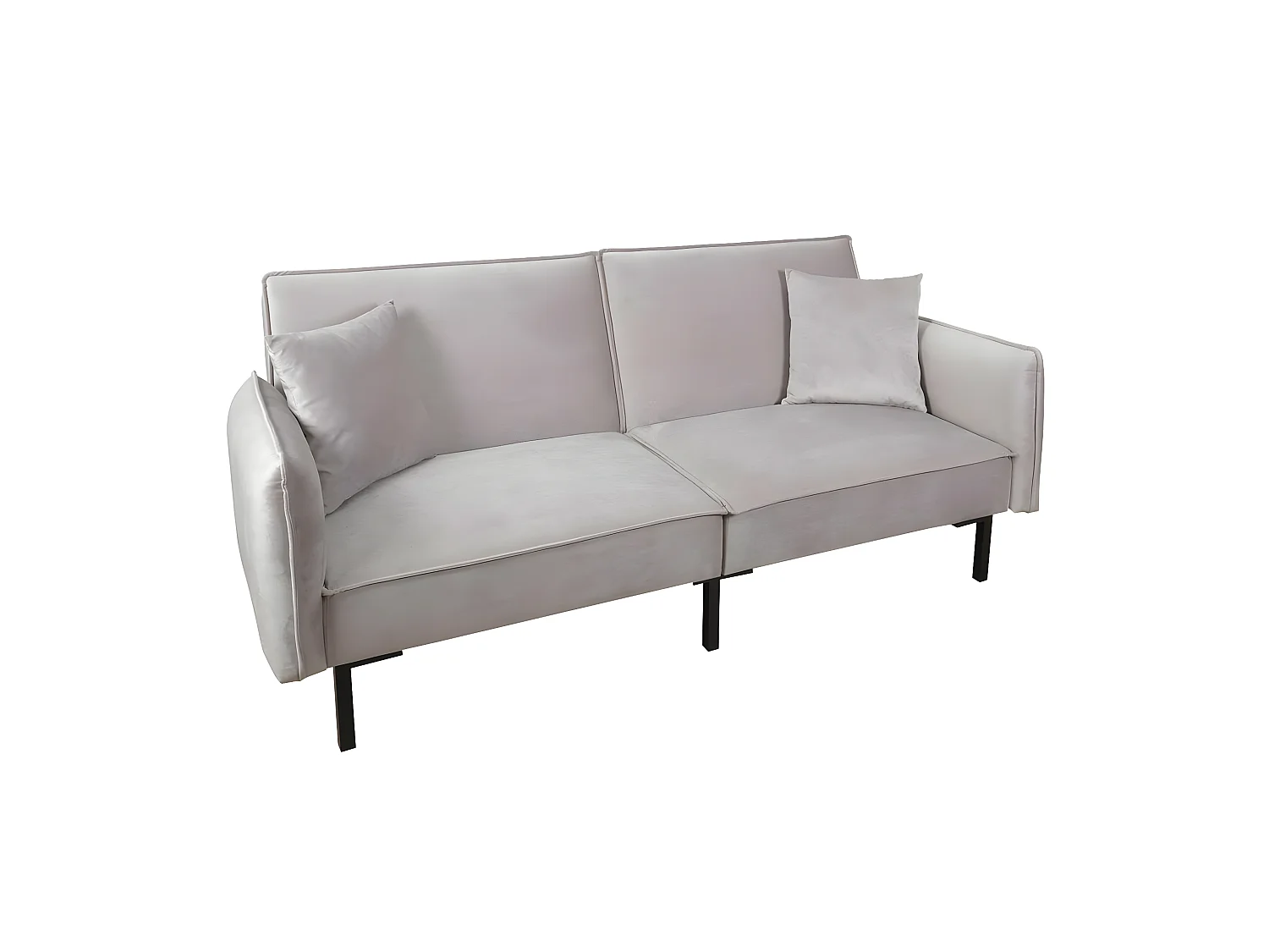 VIKTOR - Canapé Convertible 2 Places Velours Taupe