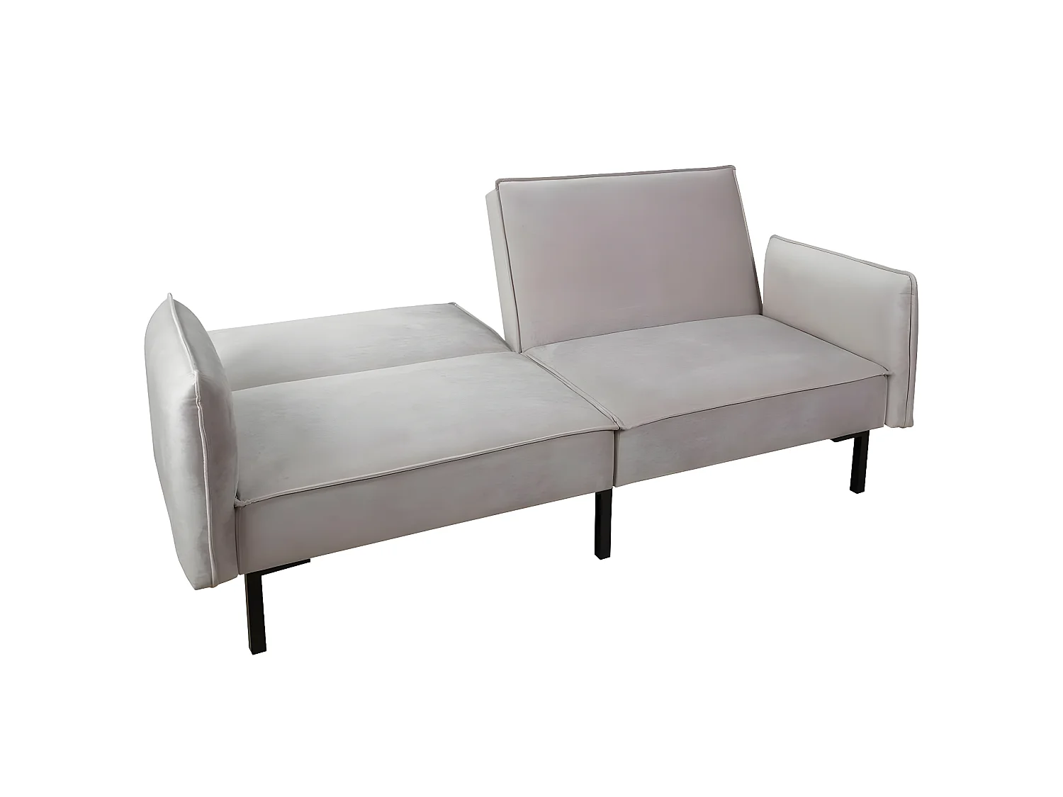 VIKTOR - Canapé Convertible 2 Places Velours Taupe