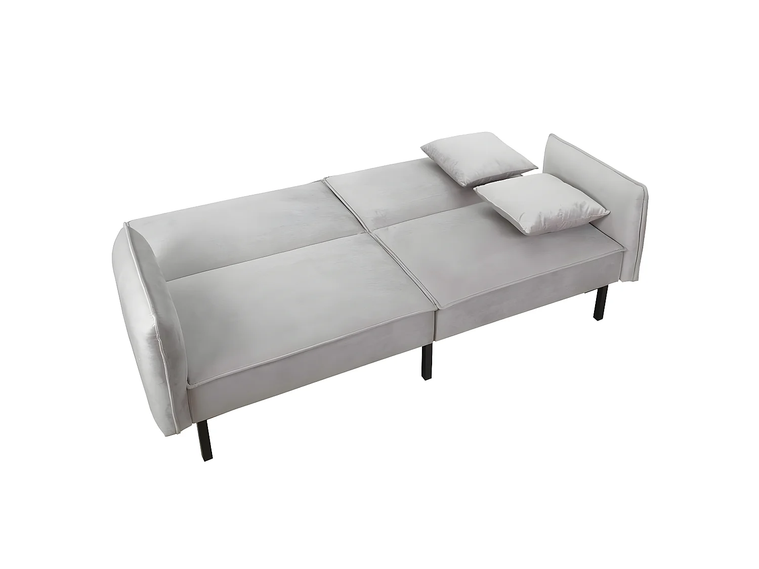 VIKTOR - Canapé Convertible 2 Places Velours Taupe
