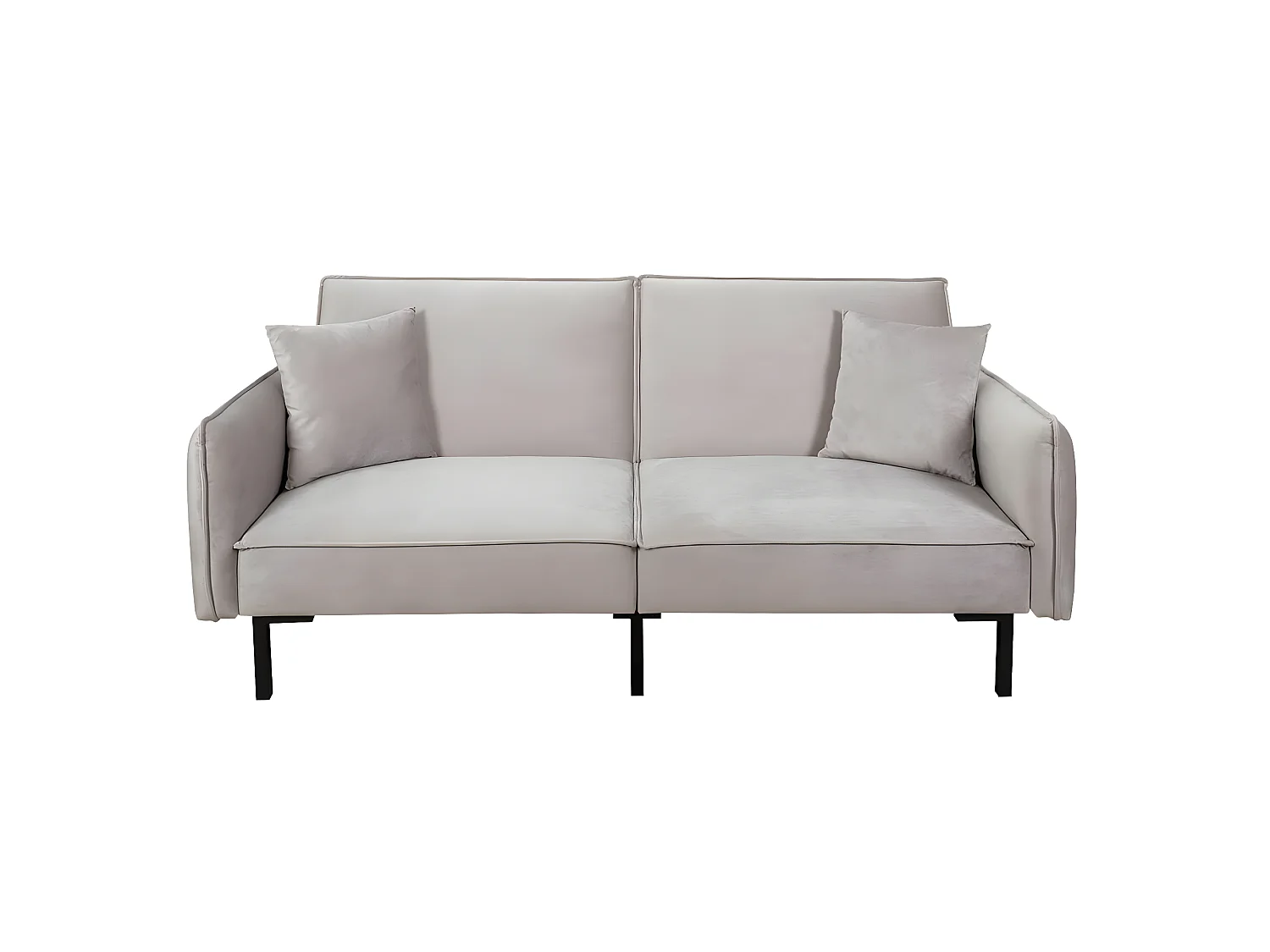 VIKTOR - Canapé Convertible 2 Places Velours Taupe