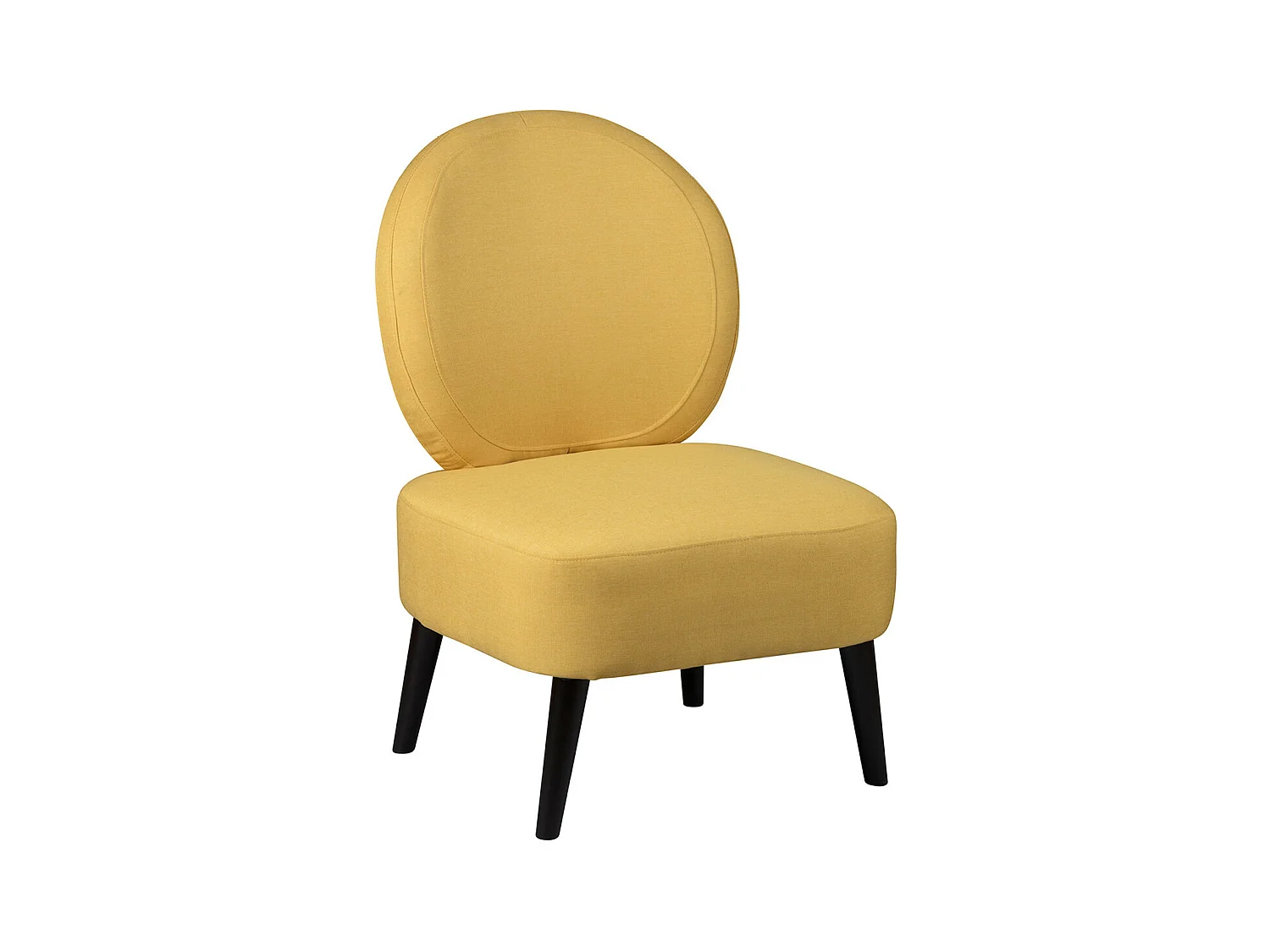 SKALAN - Fauteuil Crapaud Tissu Coloris Jaune Moutarde