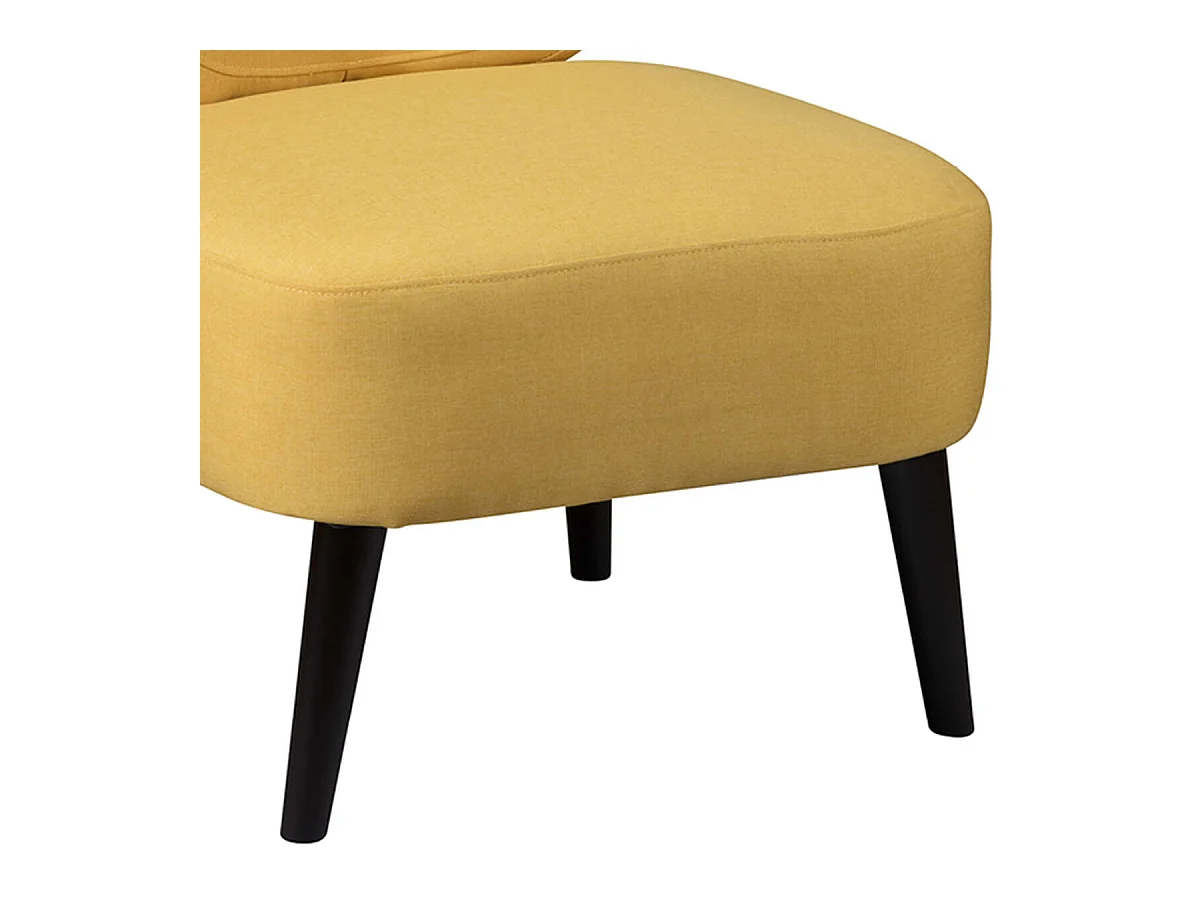 SKALAN - Fauteuil Crapaud Tissu Coloris Jaune Moutarde
