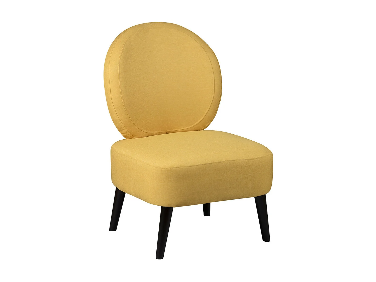 SKALAN - Fauteuil Crapaud Tissu Coloris Jaune Moutarde