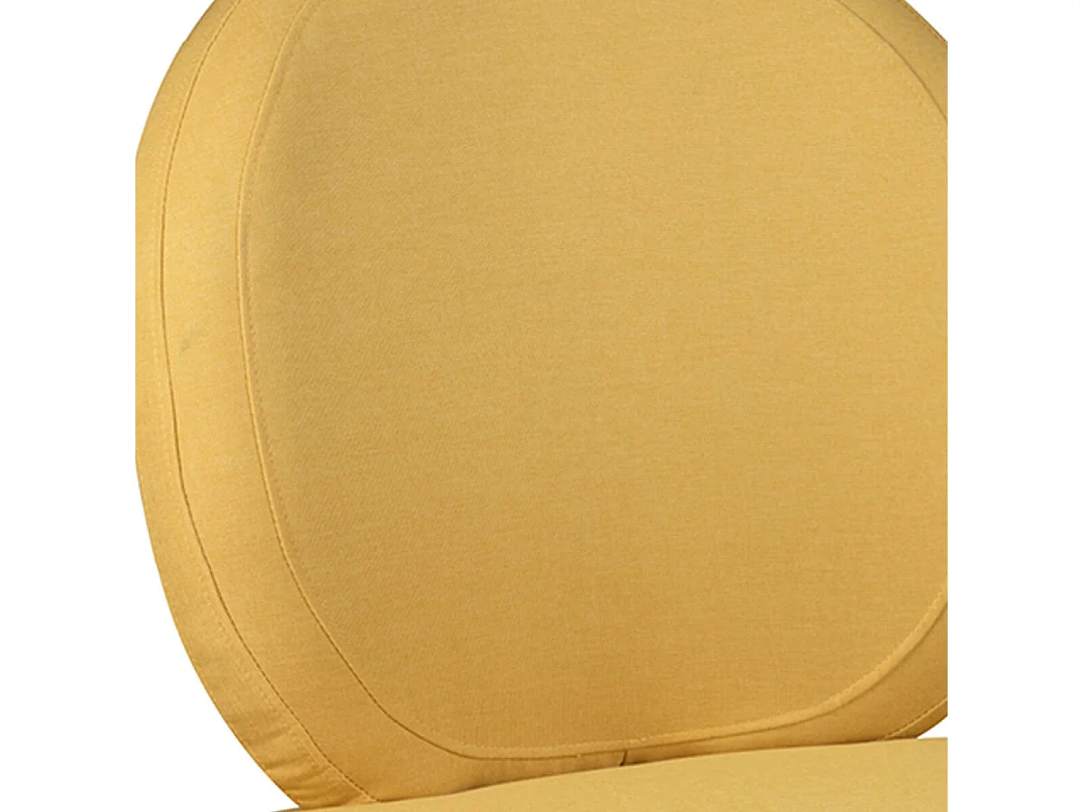 SKALAN - Fauteuil Crapaud Tissu Coloris Jaune Moutarde