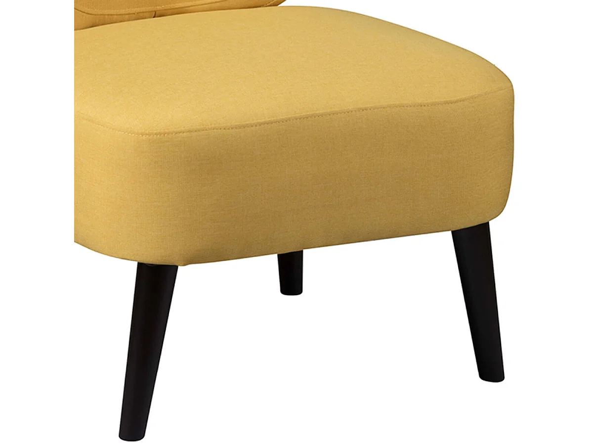 SKALAN - Fauteuil Crapaud Tissu Coloris Jaune Moutarde