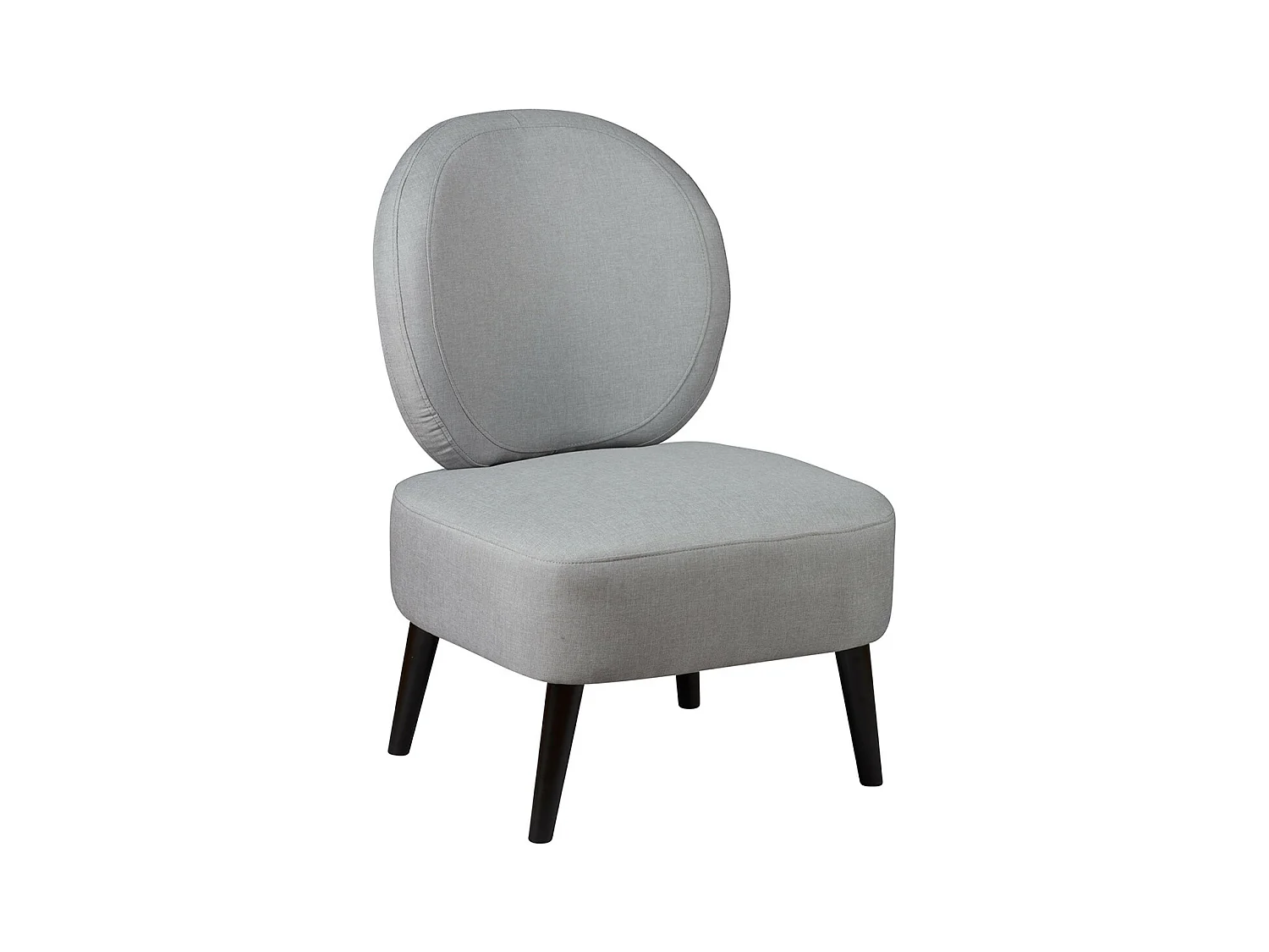 SKALAN - Fauteuil Crapaud Tissu Coloris Gris Souris