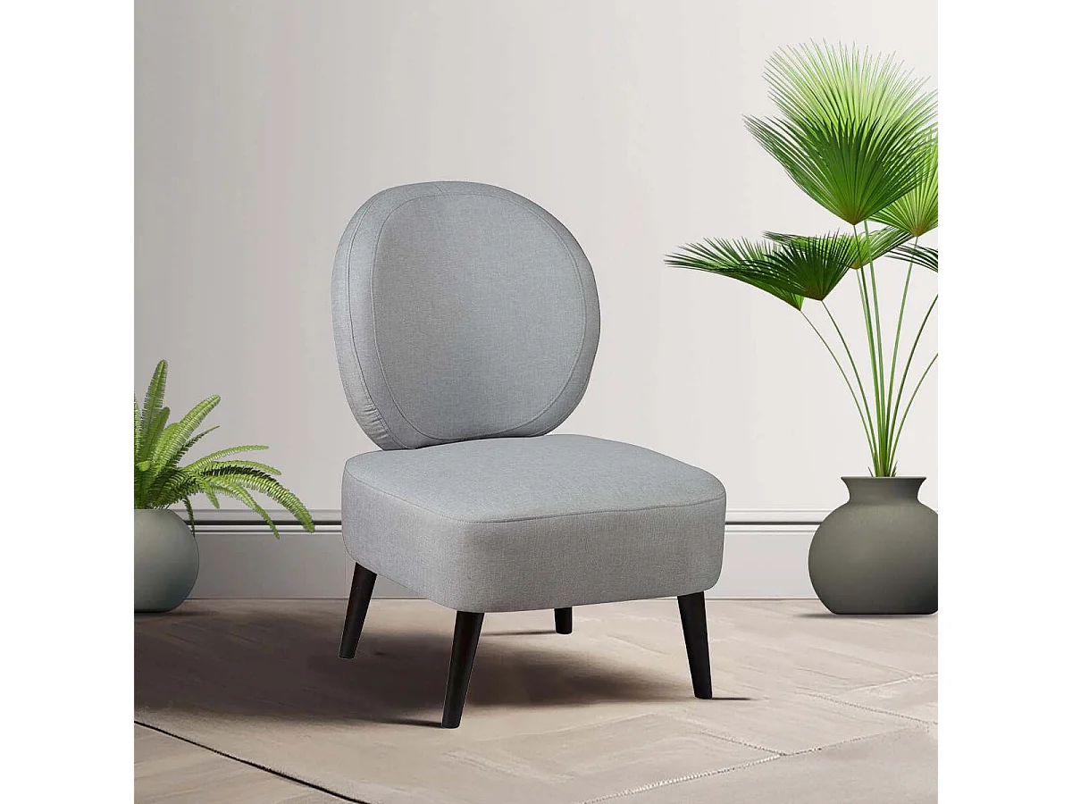 SKALAN - Fauteuil Crapaud Tissu Coloris Gris Souris