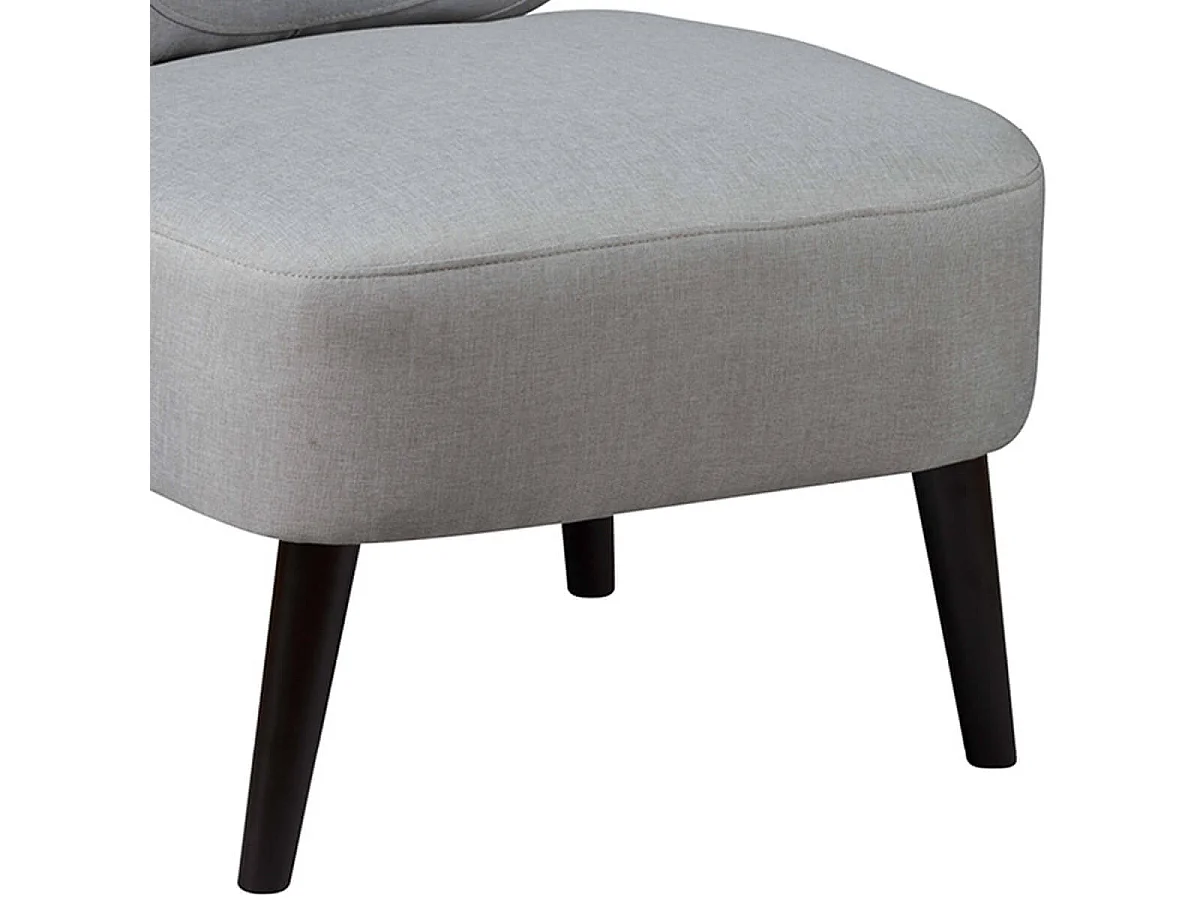 SKALAN - Fauteuil Crapaud Tissu Coloris Gris Souris