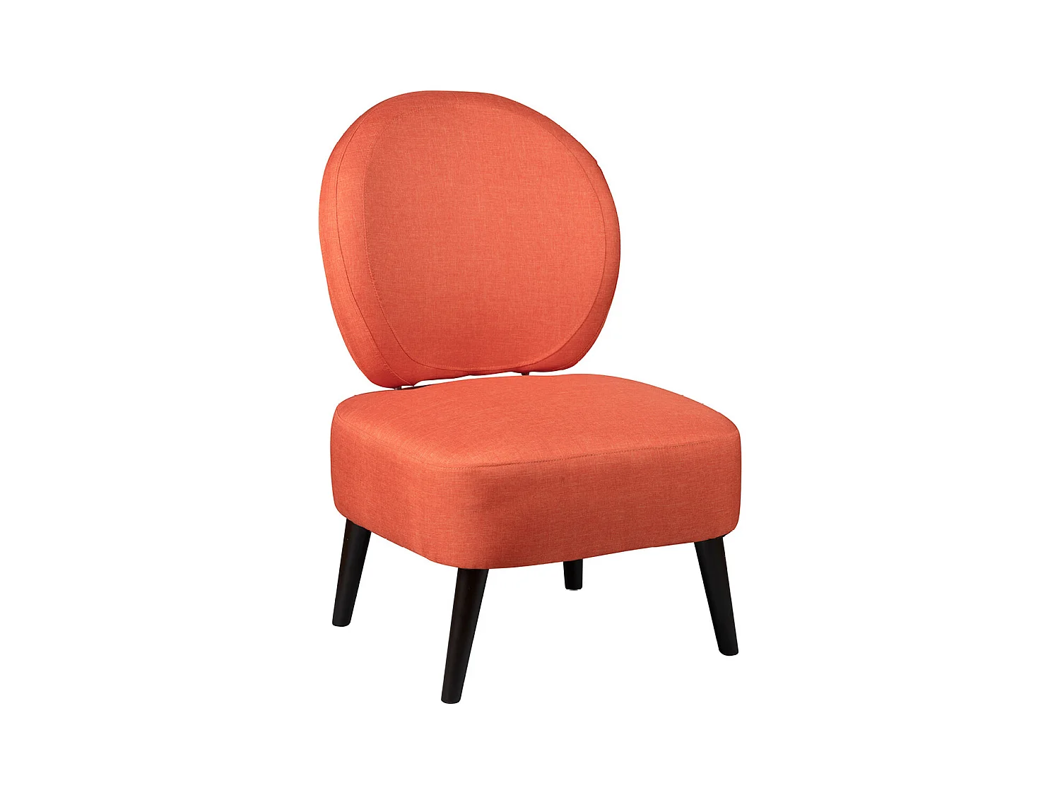 SKALAN - Fauteuil Crapaud Tissu Coloris Corail