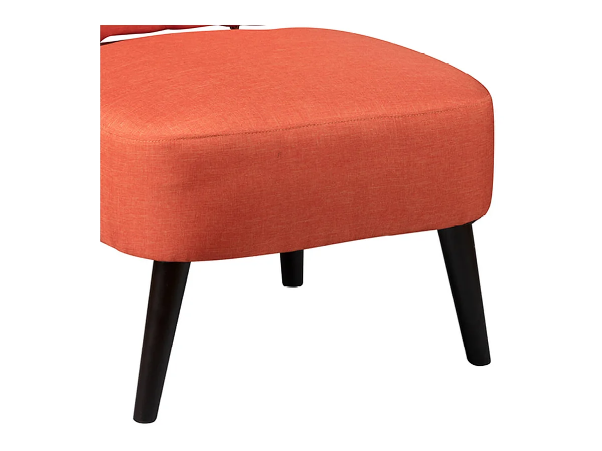 SKALAN - Fauteuil Crapaud Tissu Coloris Corail