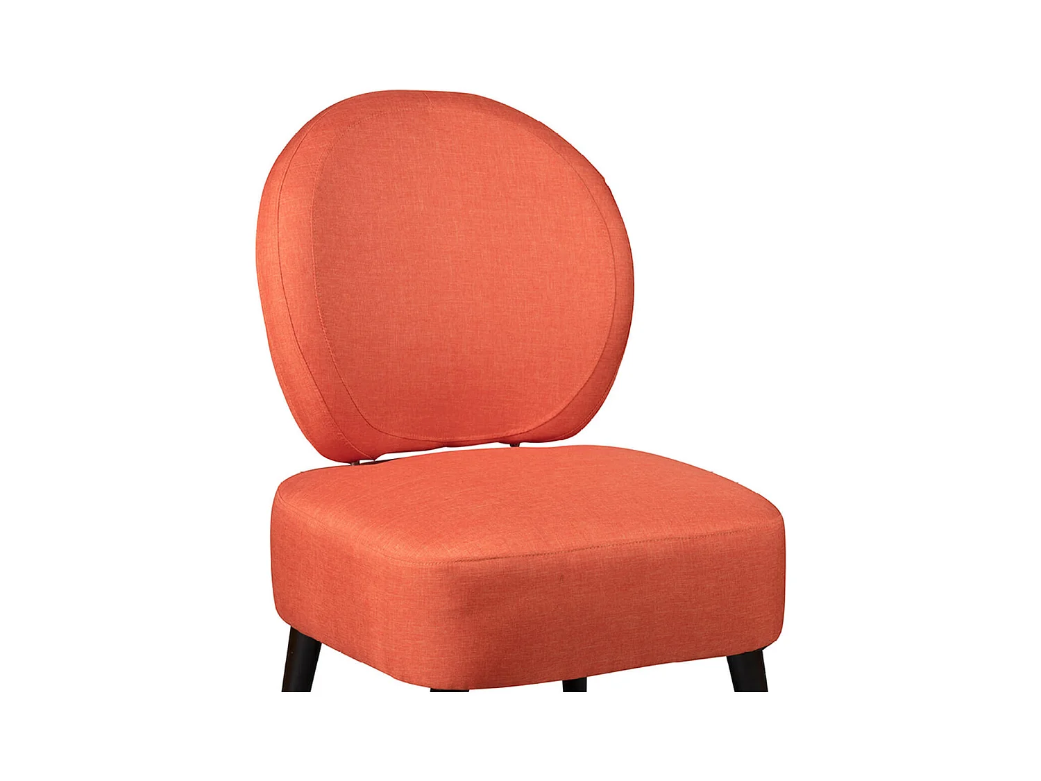 SKALAN - Fauteuil Crapaud Tissu Coloris Corail