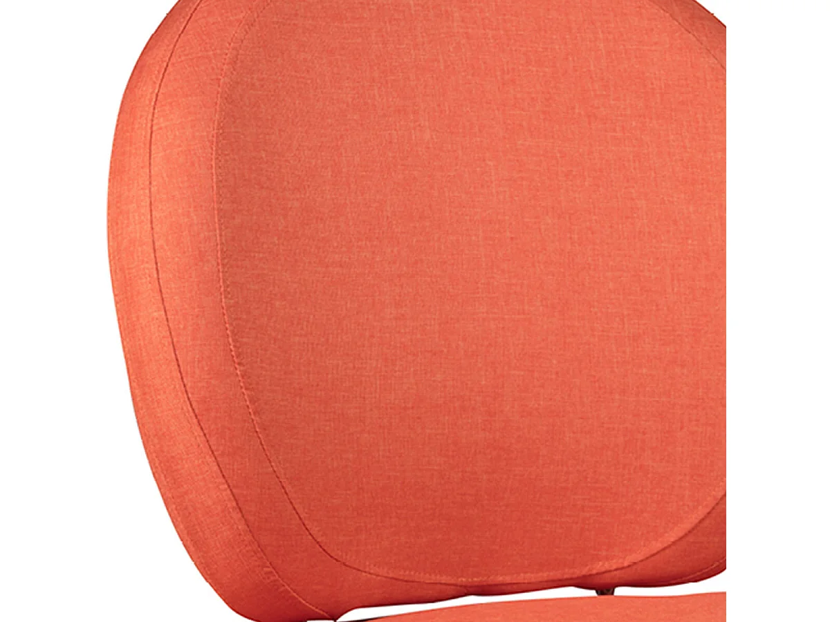 SKALAN - Fauteuil Crapaud Tissu Coloris Corail