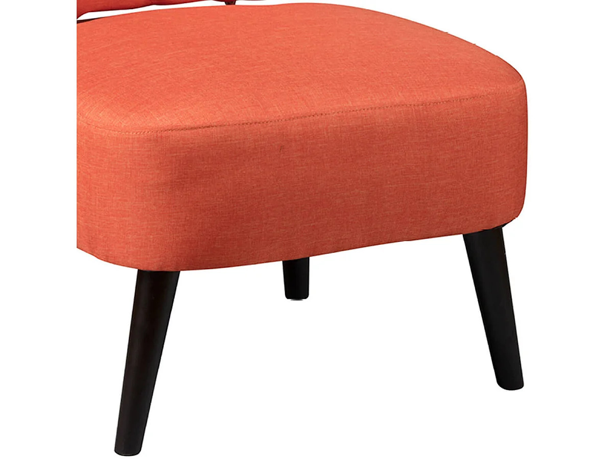 SKALAN - Fauteuil Crapaud Tissu Coloris Corail