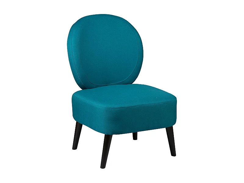 SKALAN - Fauteuil Crapaud Tissu Coloris Bleu Canard