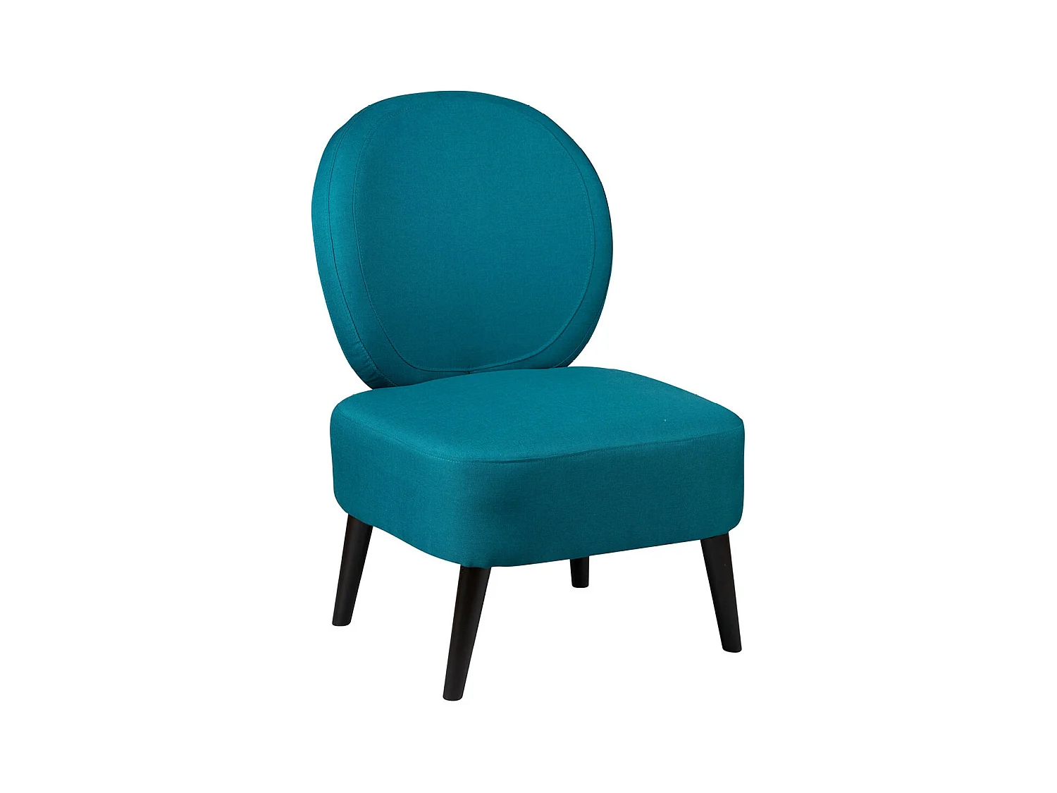 SKALAN - Fauteuil Crapaud Tissu Coloris Bleu Canard