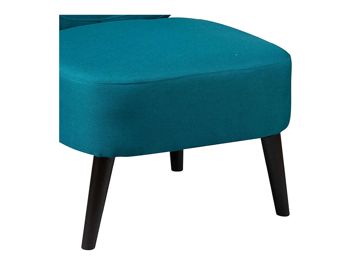 SKALAN - Fauteuil Crapaud Tissu Coloris Bleu Canard