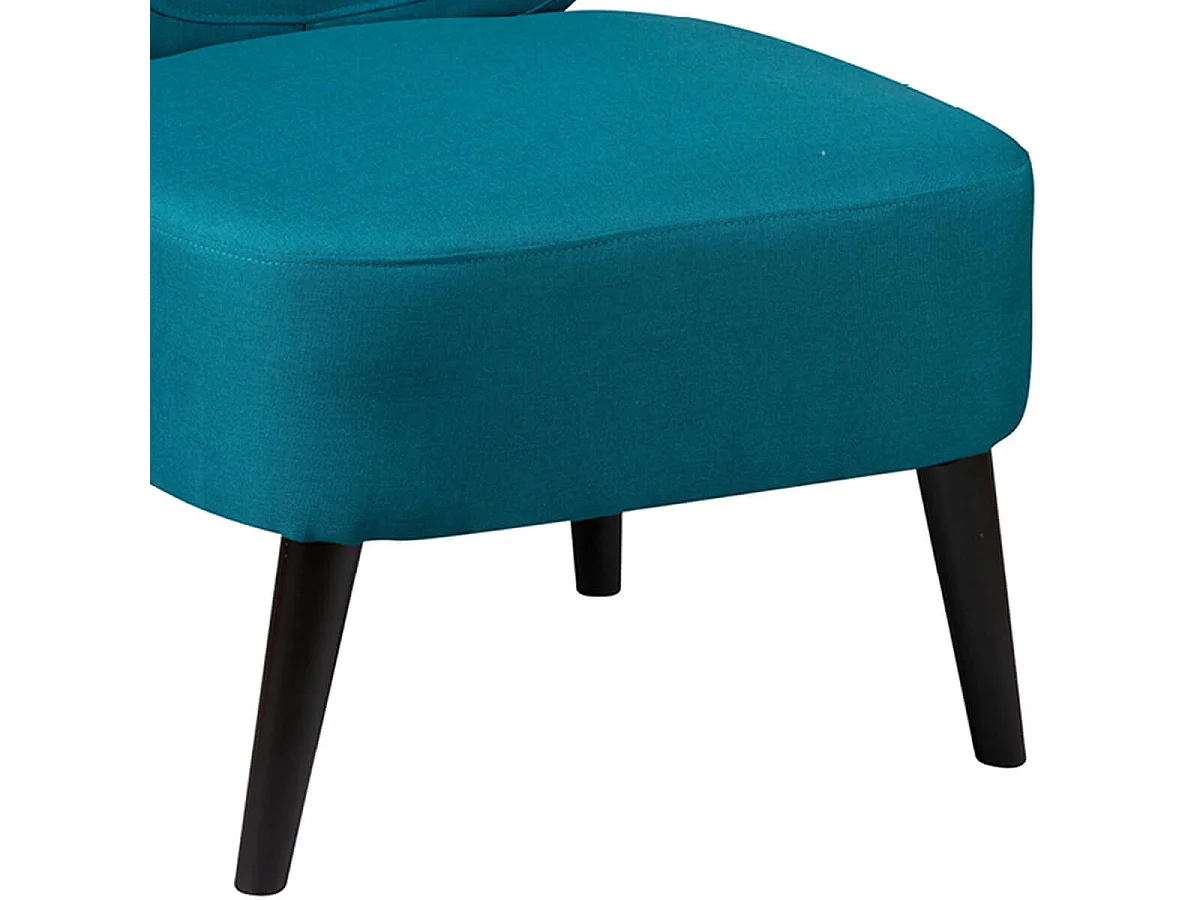 SKALAN - Fauteuil Crapaud Tissu Coloris Bleu Canard