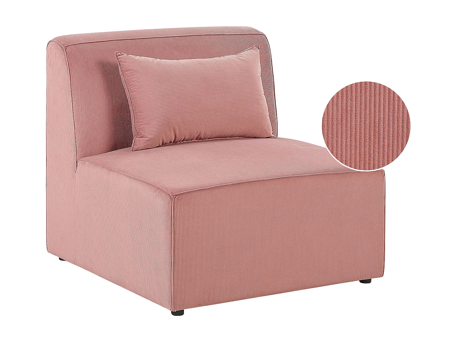 Module fauteuil LEMVIG Velours côtelé Rose