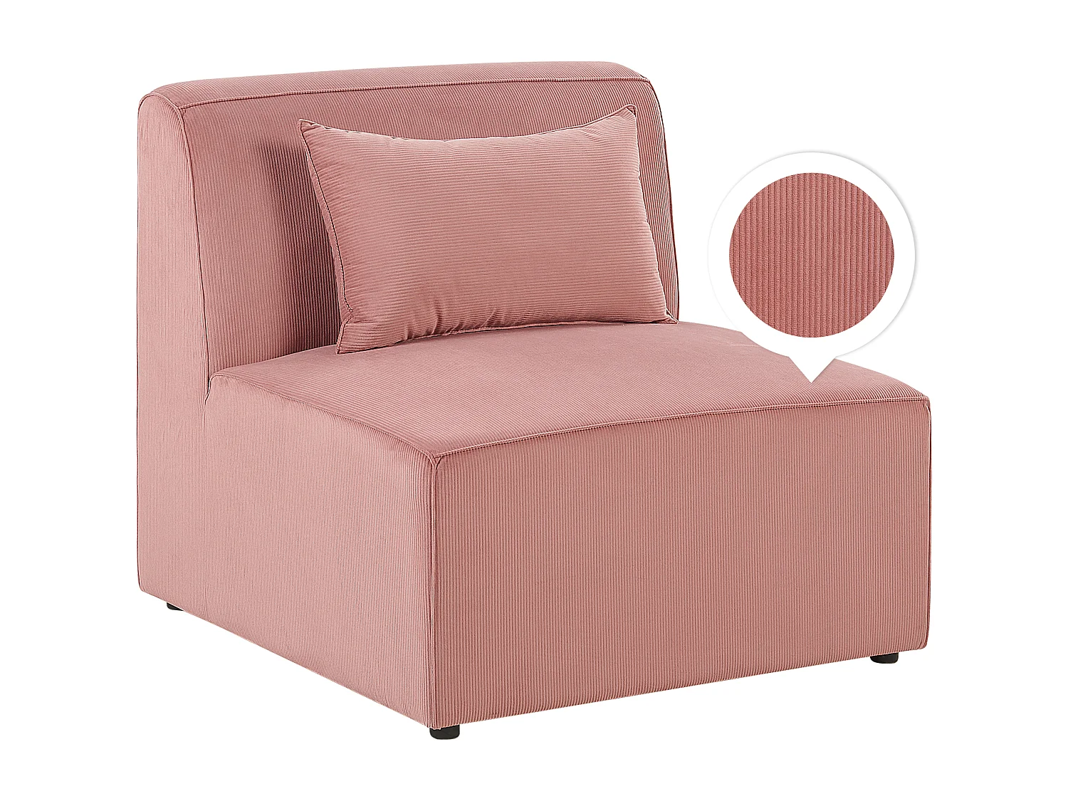Module fauteuil LEMVIG Velours côtelé Rose