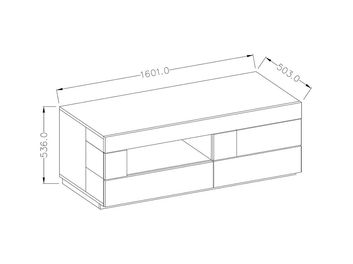 TV-Möbel 160 cm Kollektion KILES. Farbe Anthrazitgrau und Eiche. Designstil.