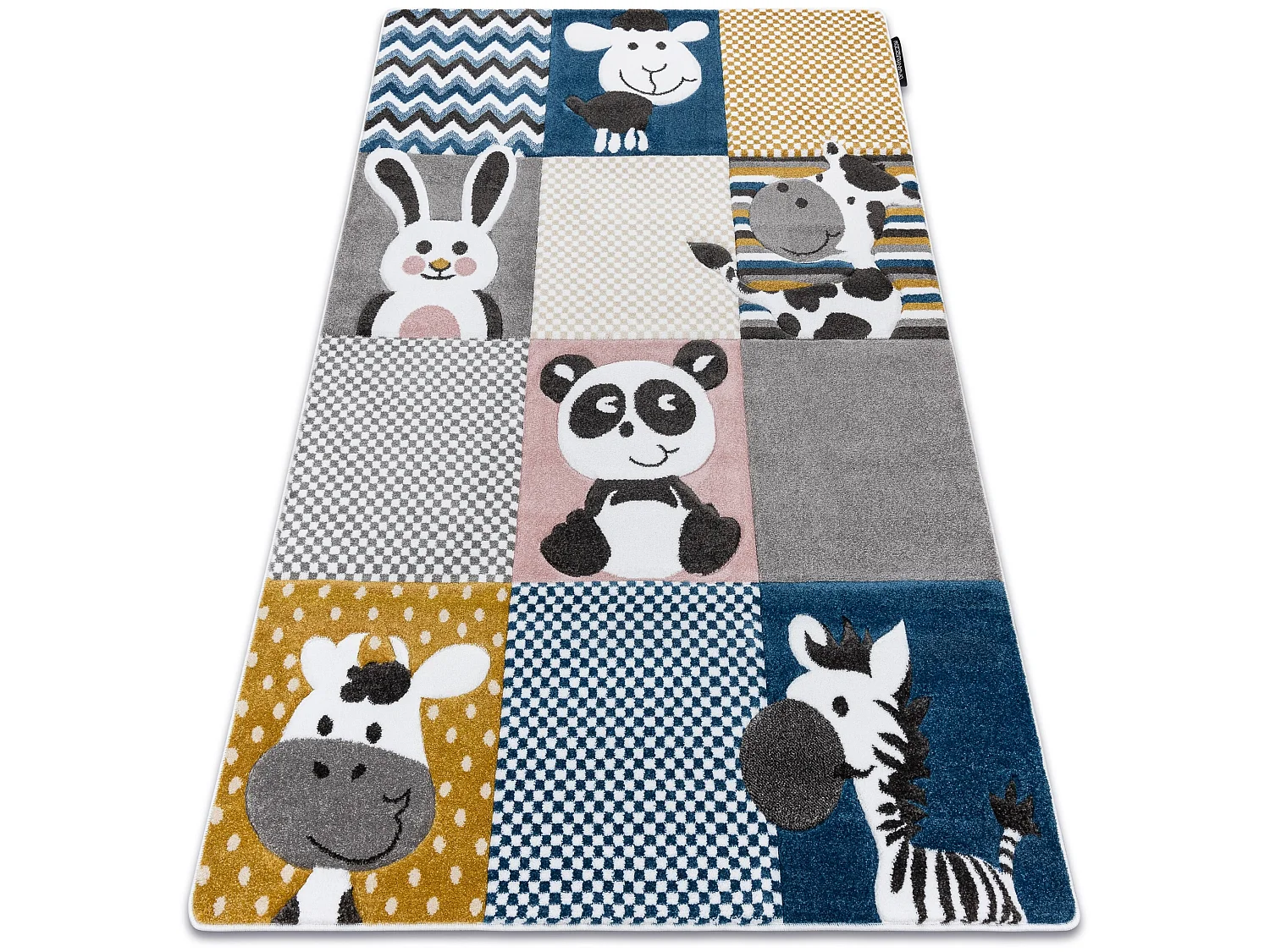 Tapis PETIT ZOO ANIMAUX crème et gris 280x370 cm