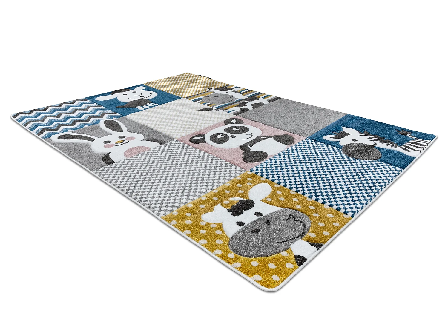 Tapis PETIT ZOO ANIMAUX crème et gris 280x370 cm