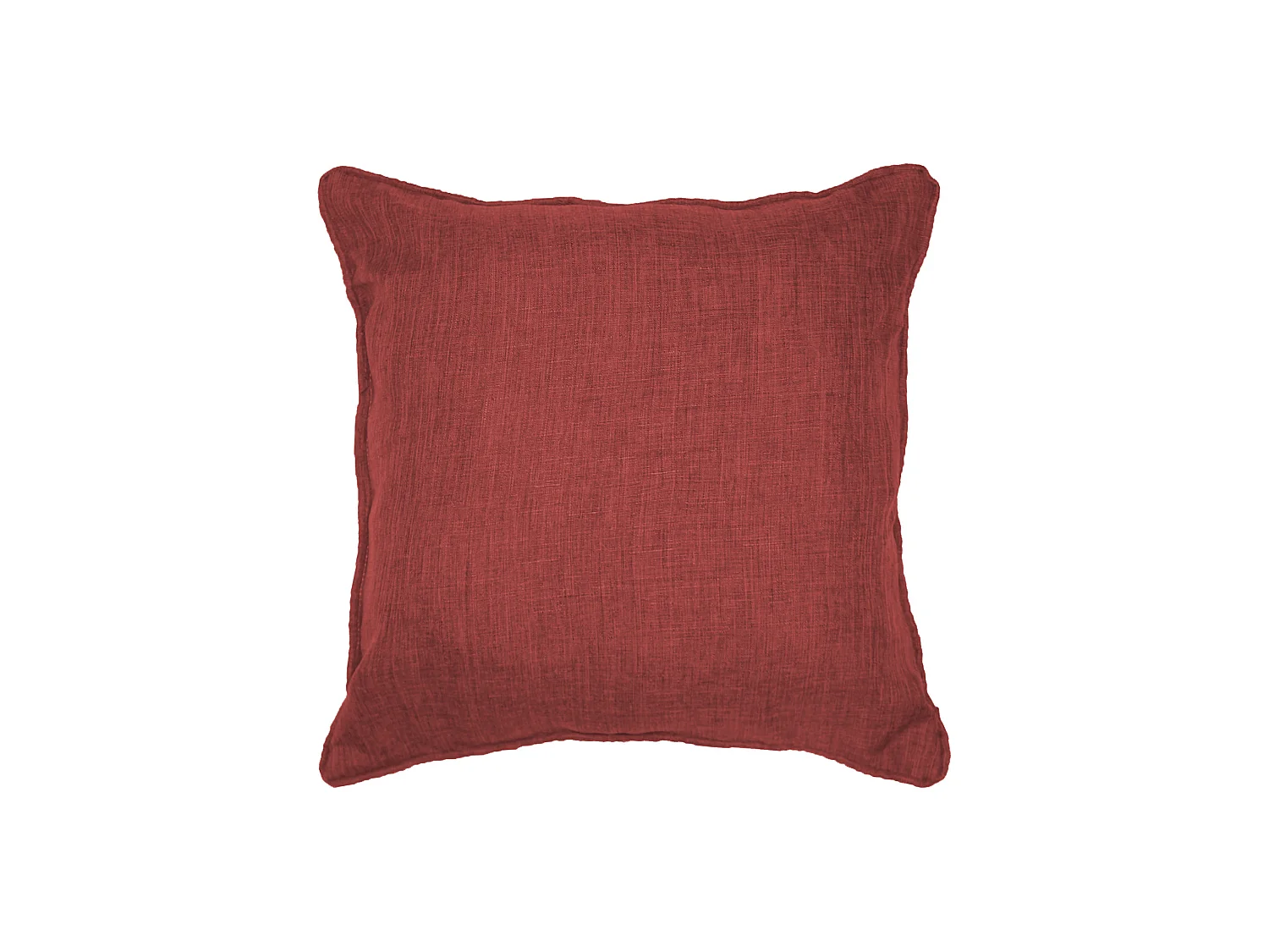 Coussin passepoil uni Chambray newton Carmin 40 x 40 cm