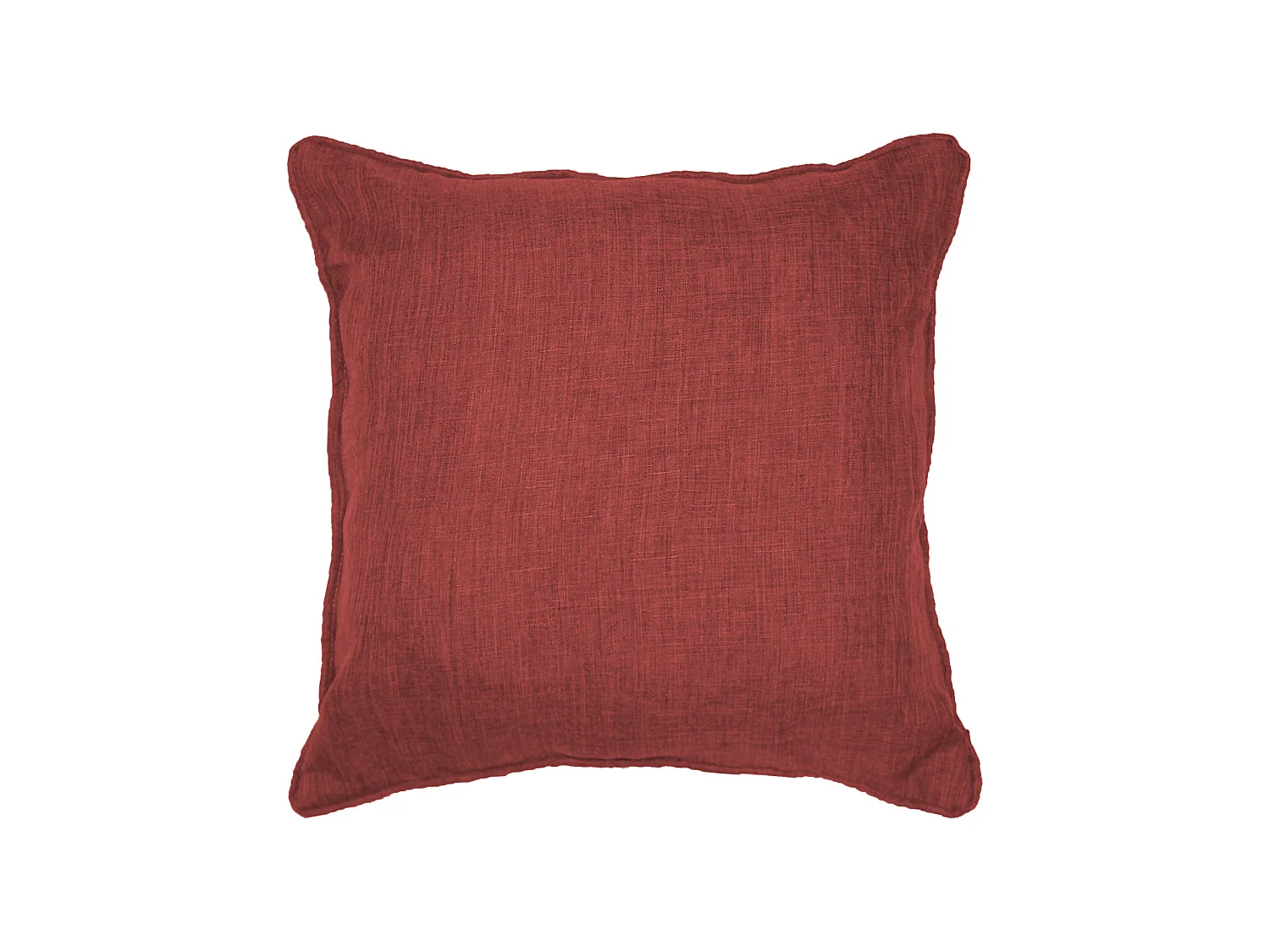 Coussin passepoil uni Chambray newton Carmin 40 x 40 cm