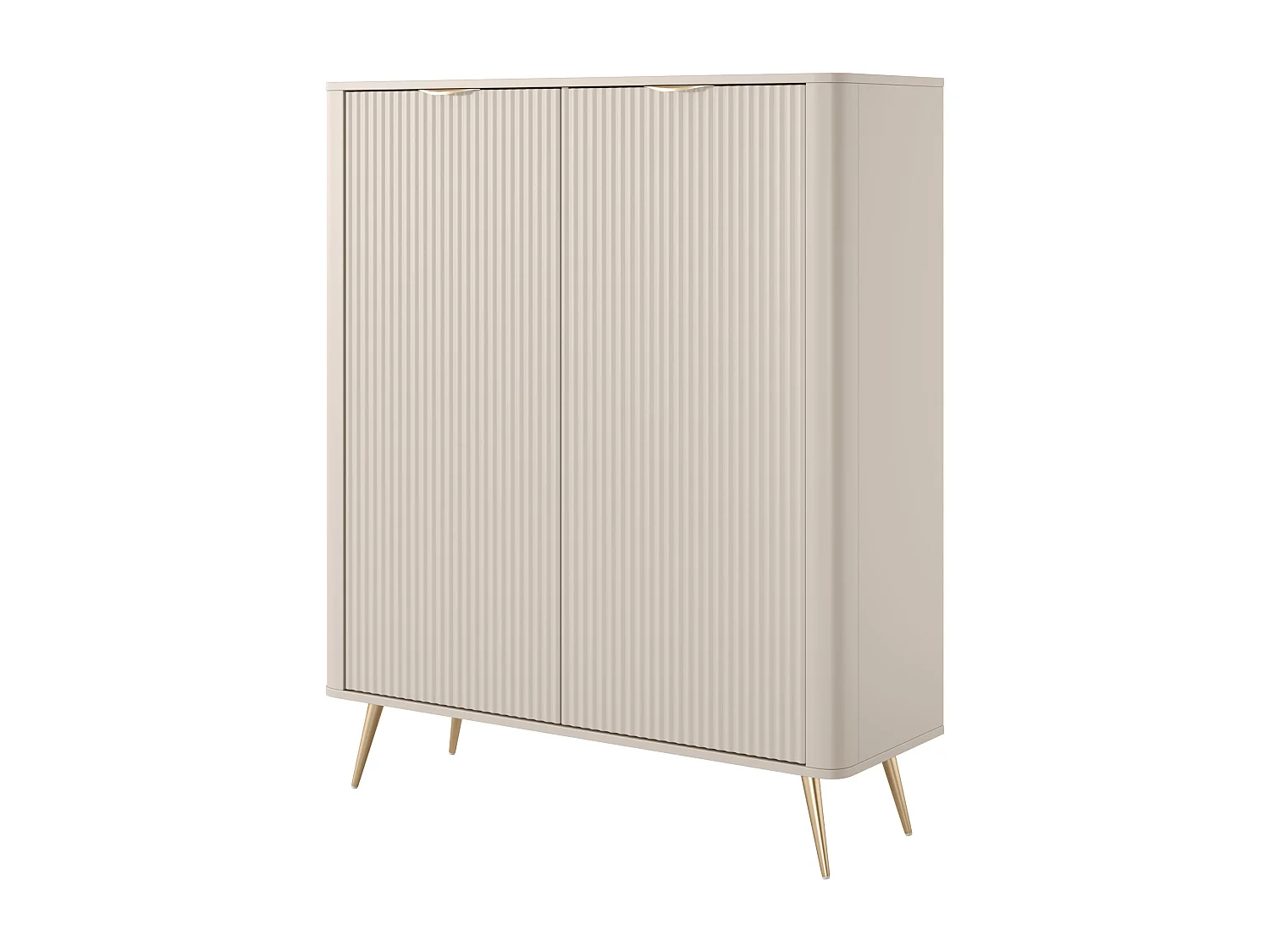 Kommode: 2 Türen, Beige, 113,2 x 38 x 134,1 cm