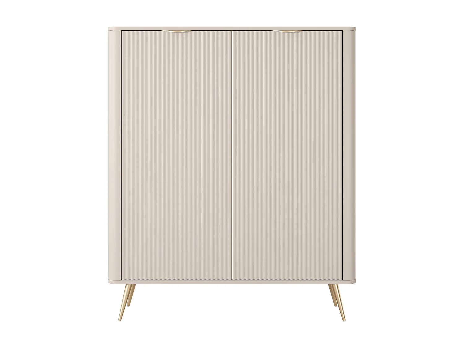 Kommode: 2 Türen, Beige, 113,2 x 38 x 134,1 cm
