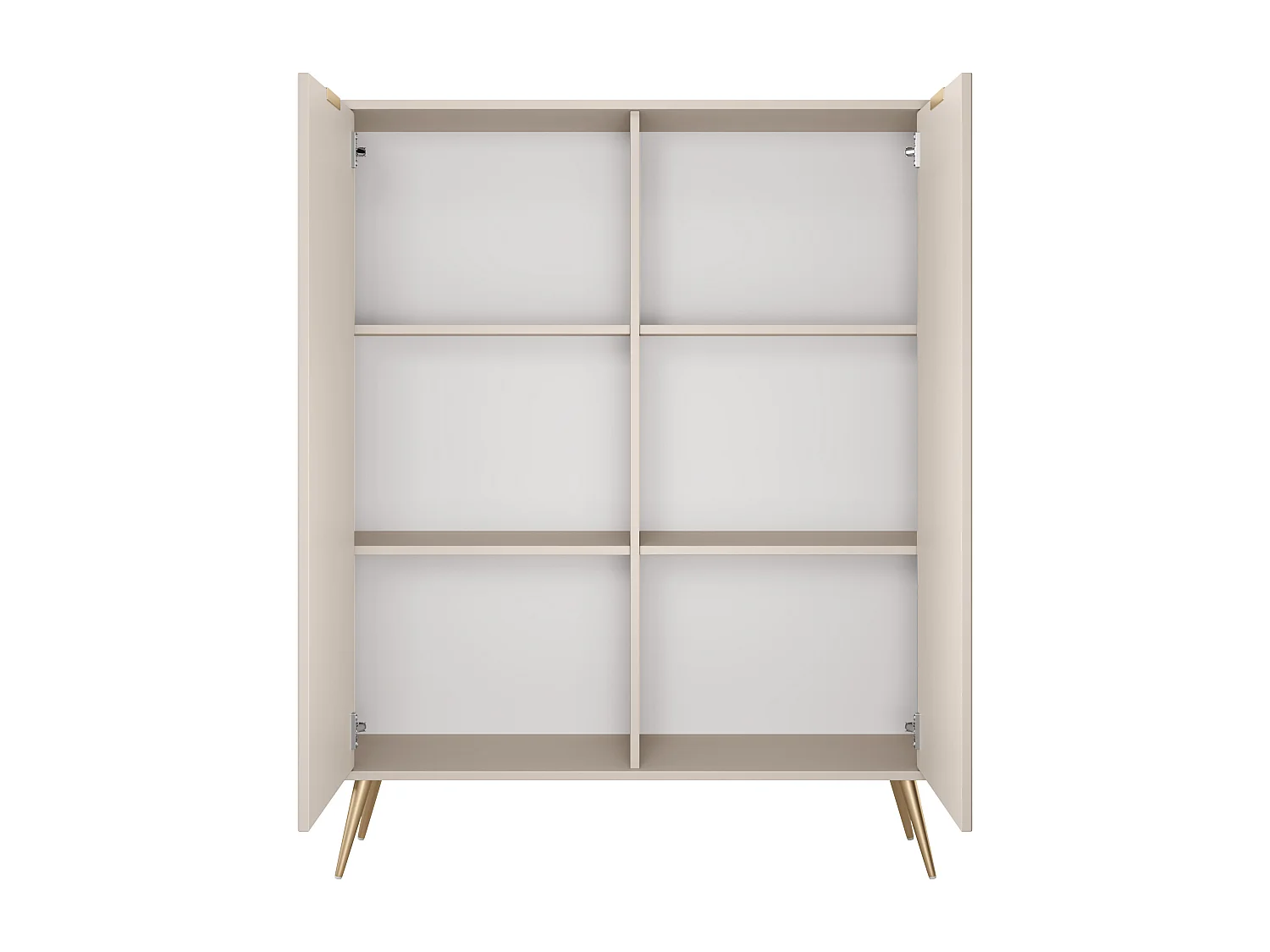 Kommode: 2 Türen, Beige, 113,2 x 38 x 134,1 cm