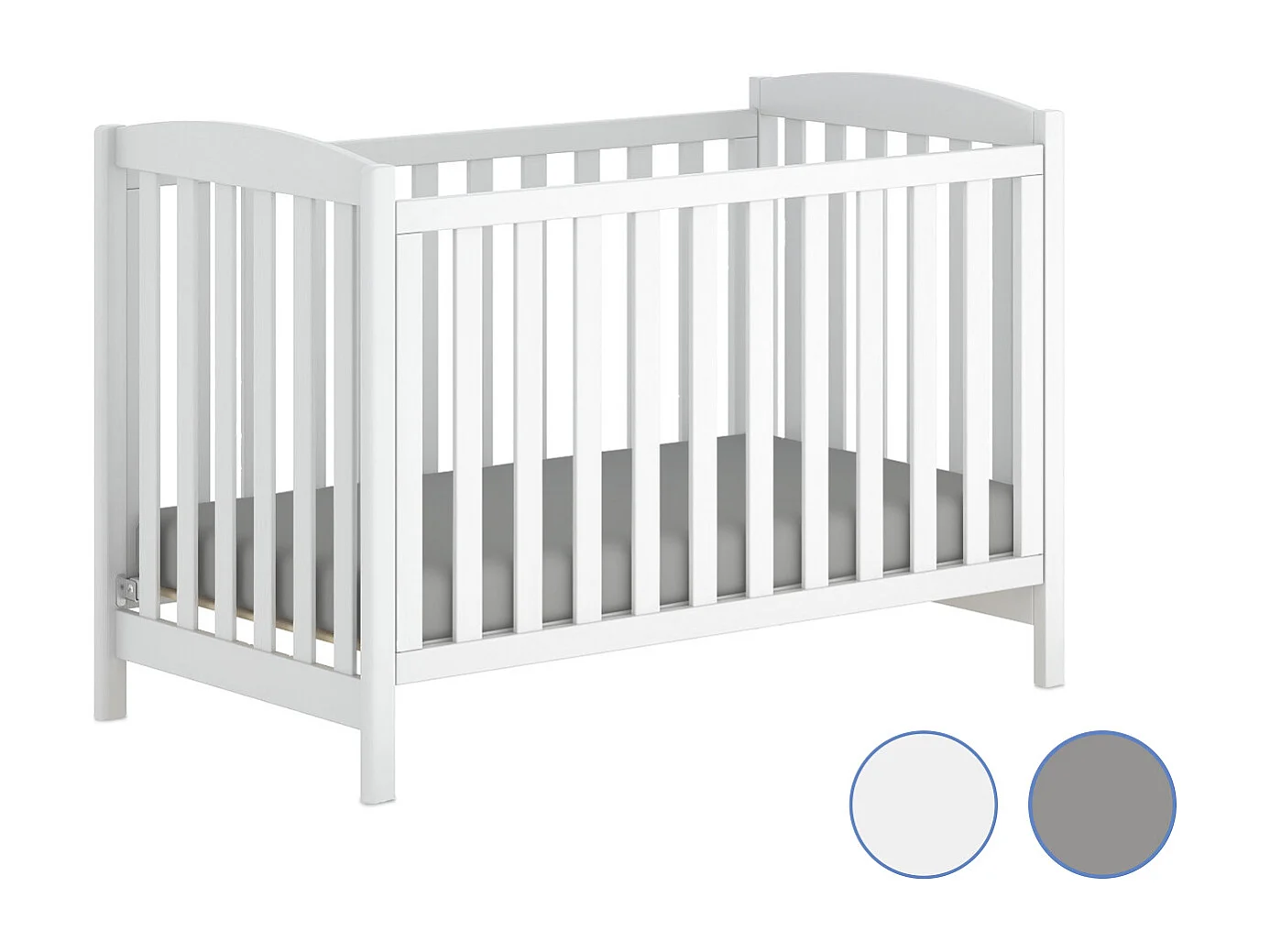 100% katoenen laken 80x160, set van 2 in parelgrijs en wit. Ideaal voor Montessori-bedden