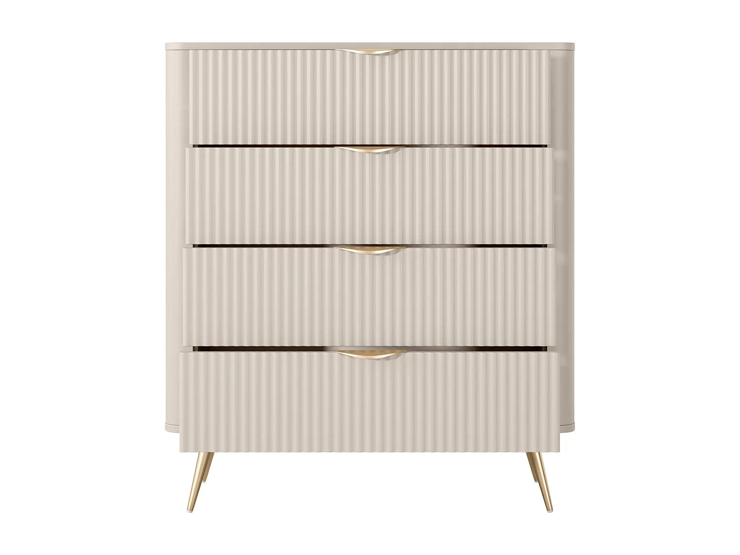Kommode: 4 Schubladen, Beige, 88,2 x 38 x 101,2 cm