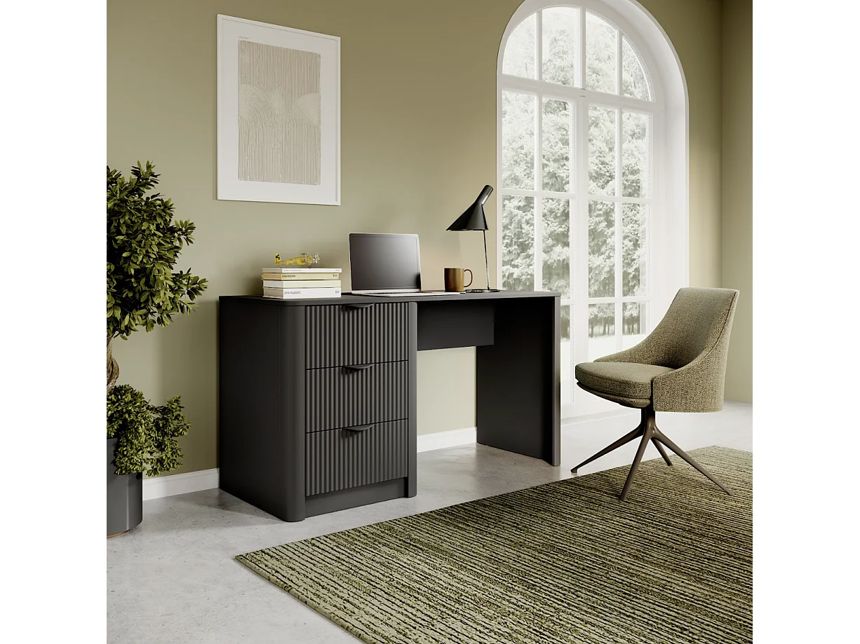 Escritório : Preto, 140,4 x 55,1 x 76,4 cm