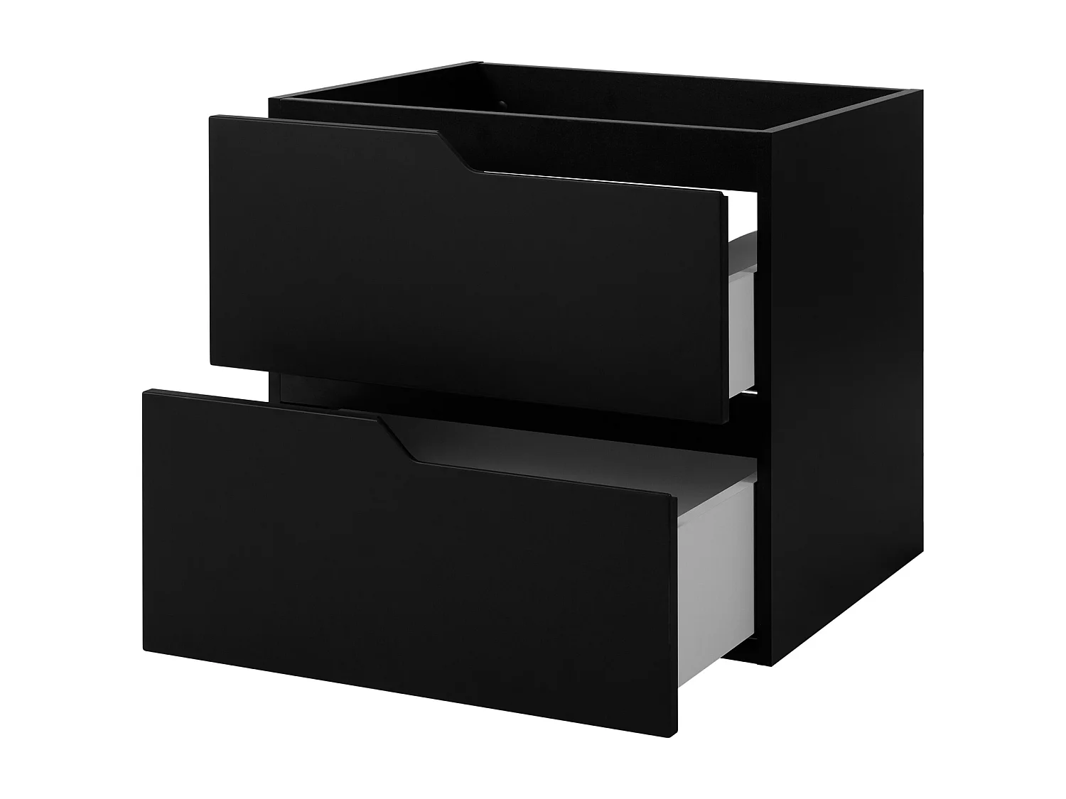 Wandgemonteerd badkamermeubel, zwart, 60 x 57 x 46 cm