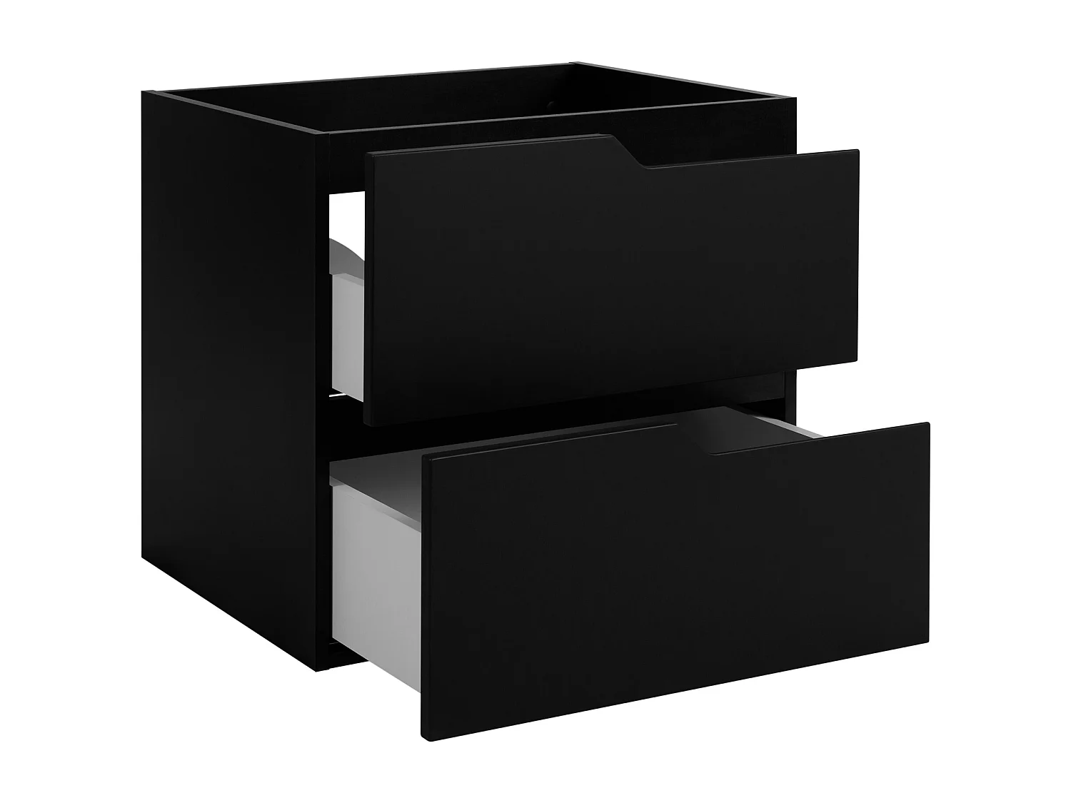 Wandgemonteerd badkamermeubel, zwart, 60 x 57 x 46 cm