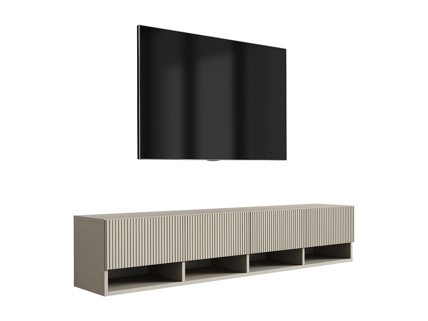 TV-Schrank mit geriffelte Fronten, Kaschmir, 170 × 32 × 33,6 cm