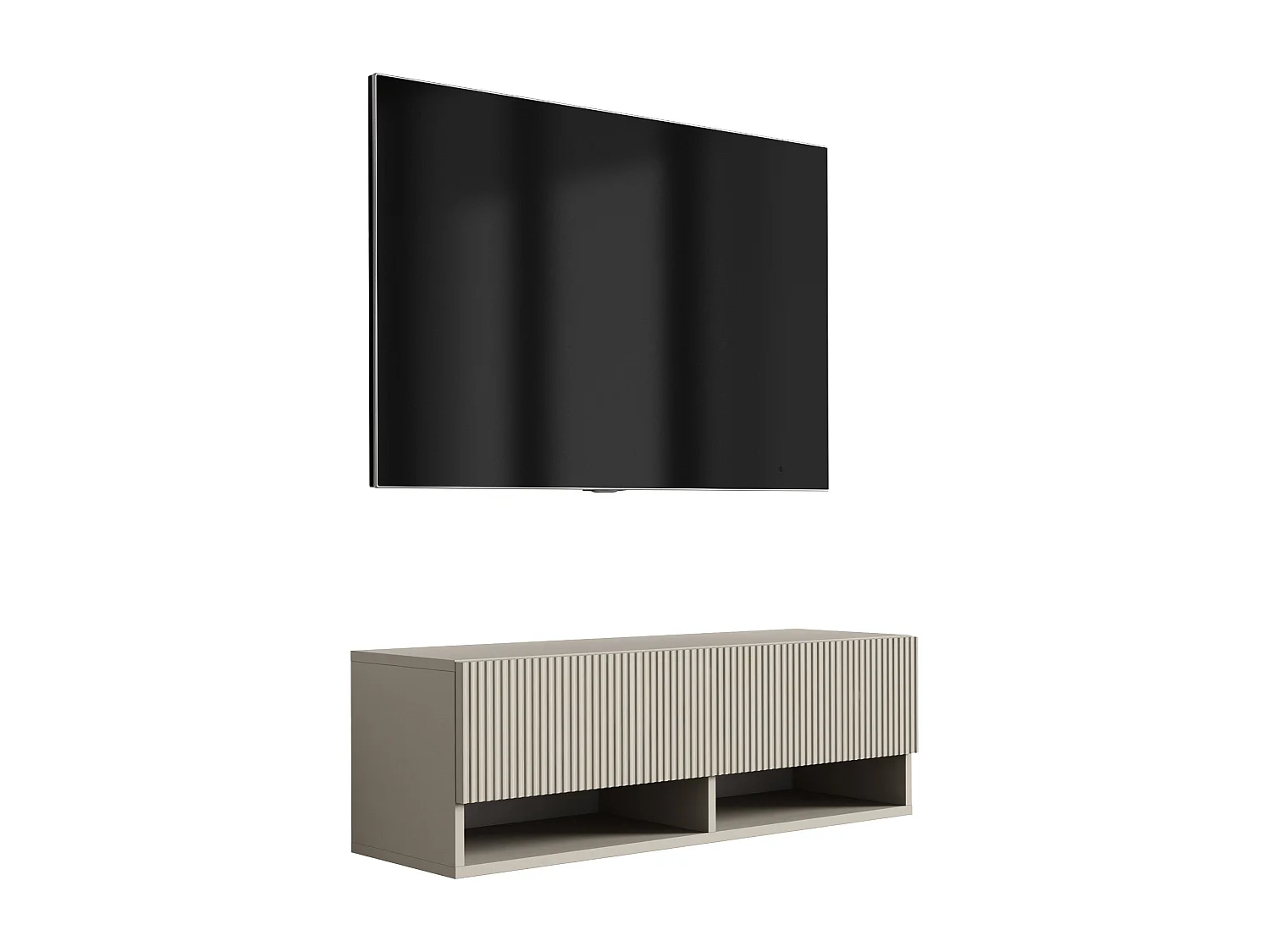 TV-Schrank mit geriffelter Front, Kaschmir, 100 × 32 × 33,6 cm