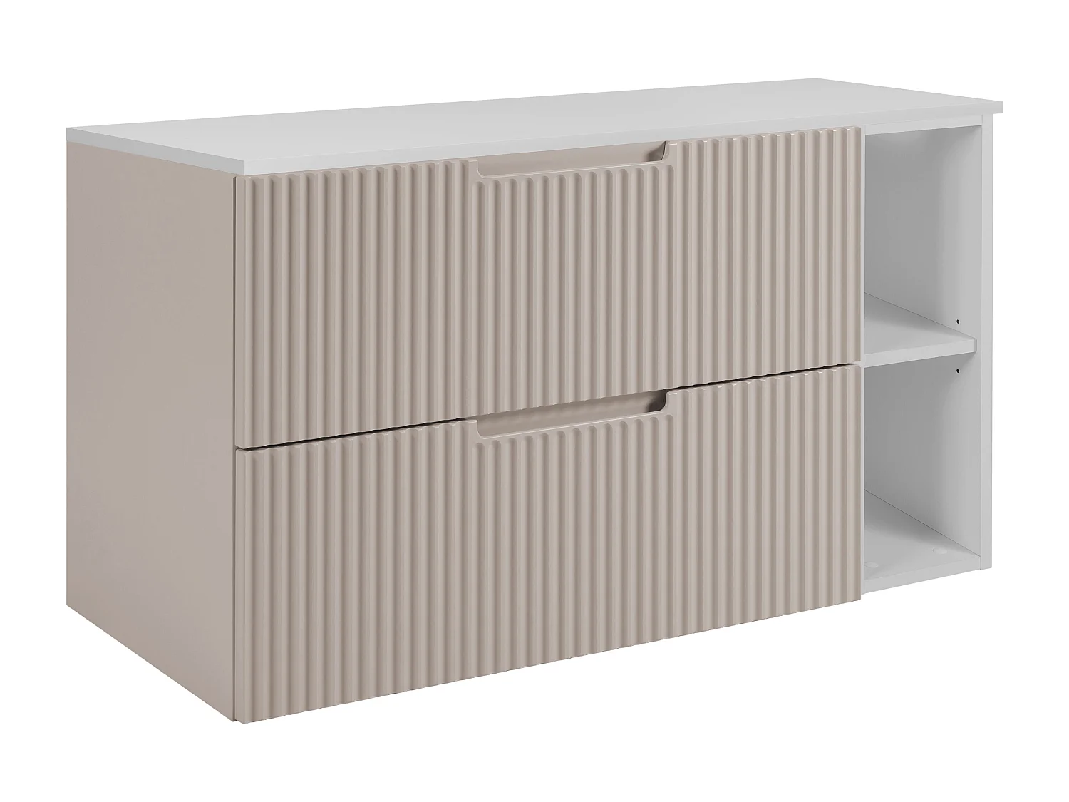 Mobiletto da bagno, Beige / bianco, 80 (60 + 20) x 58,6 x 46 cm